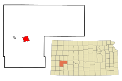 Finney County Kansas Incorporated and Unincorporated areas Garden City Highlighted